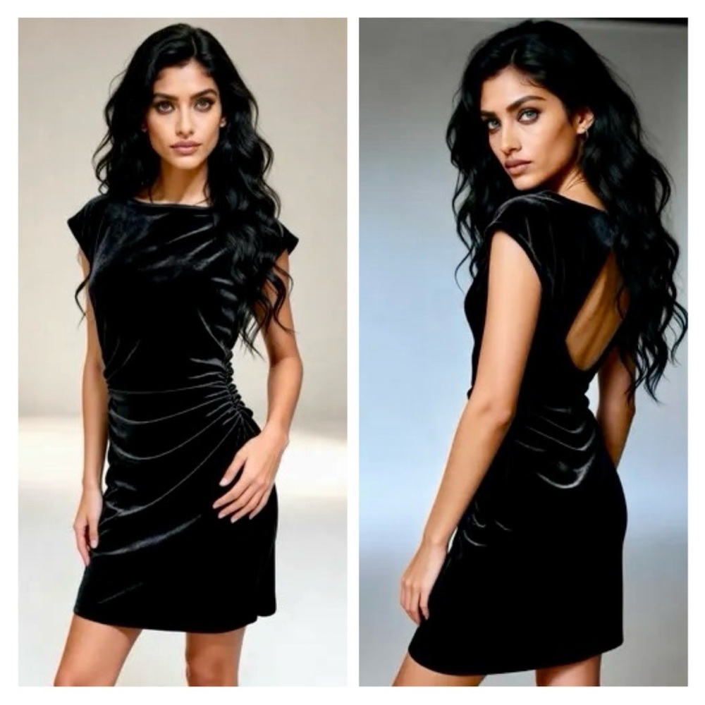 Apt. 9 Elegant Black Velvet Dress Size Large